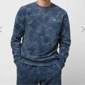 Vans ComfyCush Tie-Dye Crewneck Sweatshirt Blue/Gray Size Small